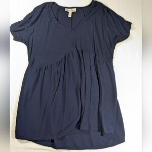 Jessica Simpson Women's Maternity Navy Blue V-Neck Short Sleeve Top Size Small